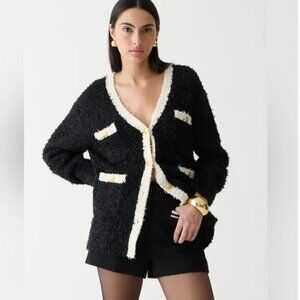NWOT J. Crew Longer Sweater Lady Jacket in Textured Contrast Yarn Size XS